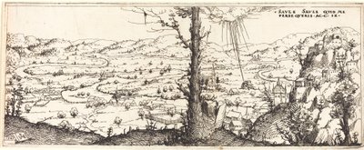 Landschap met de Bekering van Sint Paulus door Augustin Hirschvogel