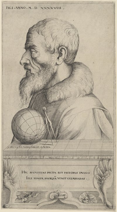 Zelfportret, 1548 door Augustin Hirschvogel