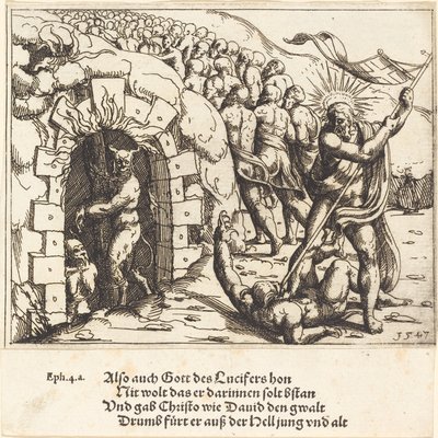 De Nederdaling ter helle, 1547 door Augustin Hirschvogel
