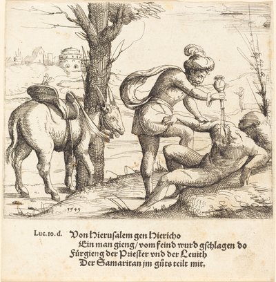 De Gelijkenis van de Barmhartige Samaritaan door Augustin Hirschvogel