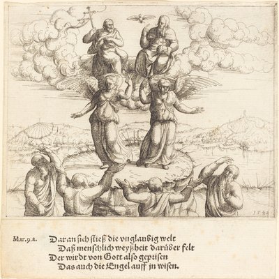 De transfiguratie door Augustin Hirschvogel