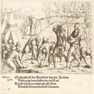 De Twaalf Stenen, en de Wateren van de Jordaan worden Gescheiden door Augustin Hirschvogel