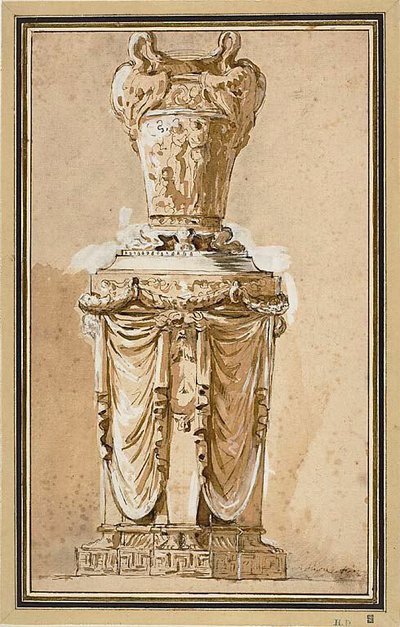 Ontwerp voor een monumentale vaas door Augustin Pajou