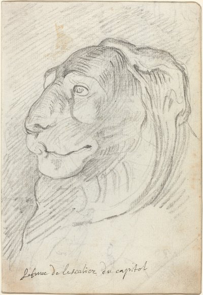 Leeuwenkop van de Capitolijnse Trap door Augustin Pajou