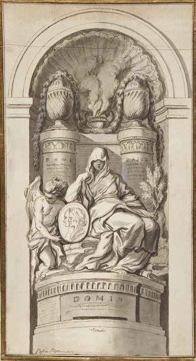 Studie voor een Grafmonument, 1750 door Augustin Pajou