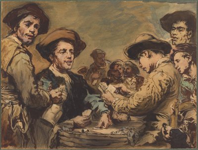 Kaartspelers door Augustin Théodule Ribot