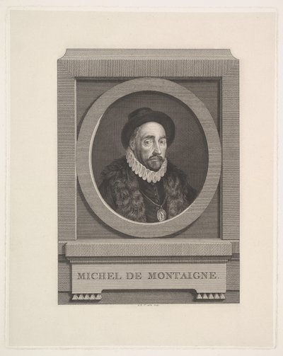 Portret van Michel de Montaigne door Augustin de Saint-Aubin