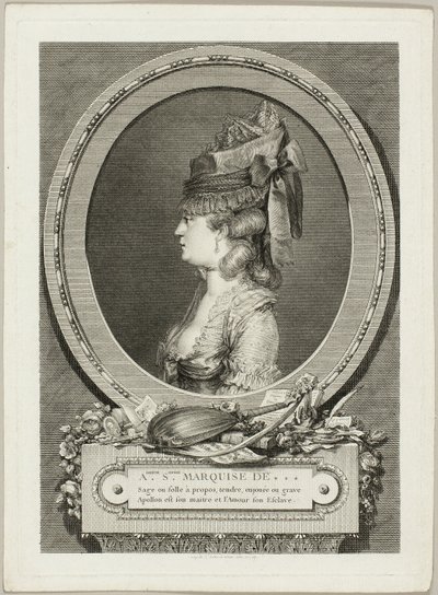 Adrienne-Sophie, markiezin van *** door Augustin de Saint Aubin