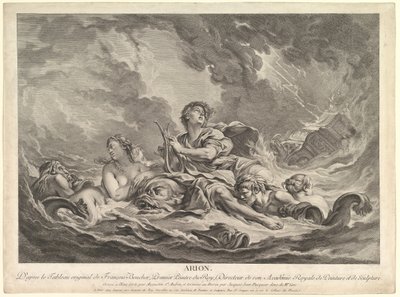 Arion, 1763-66 door Augustin de Saint Aubin