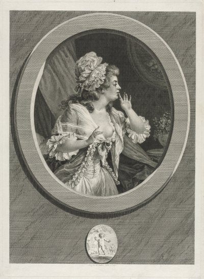 Wees tenminste discreet en je kunt op mij rekenen paar, 1789 door Augustin de Saint Aubin