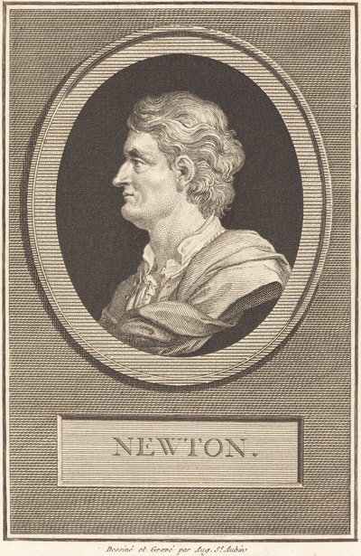 Isaac Newton door Augustin de Saint Aubin