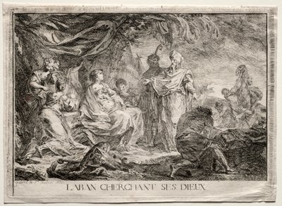 Laban op zoek naar zijn goden door Augustin de Saint Aubin
