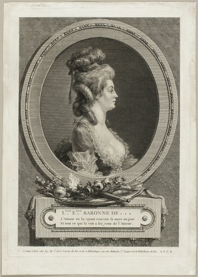 Louise Émilie, barones van *** Frankrijk door Augustin de Saint Aubin