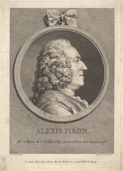 Portret van Alexis Piron, 1776 door Augustin de Saint Aubin