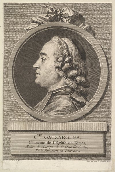 Portret van Charles Gauzargues, 1767 door Augustin de Saint Aubin