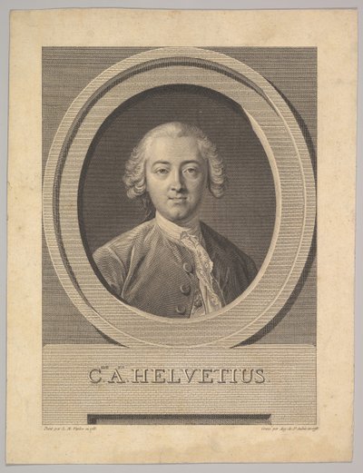 Portret van Claude Adrien Helvétius 1715-1771, 1772 door Augustin de Saint Aubin