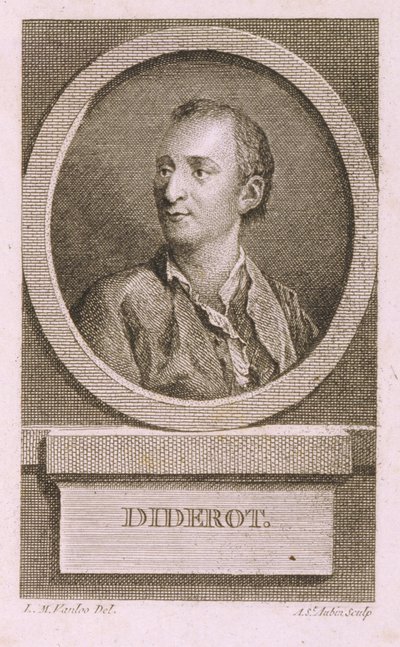 Portret van Denis Diderot door Augustin de Saint Aubin