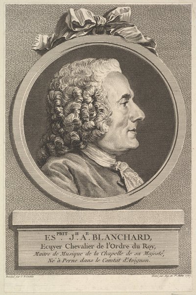 Portret van Esprit-Joseph-Antoine Blanchard, 1767 door Augustin de Saint Aubin