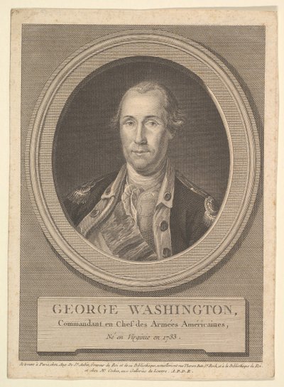 Portret van George Washington, augustus 1836 door Augustin de Saint Aubin