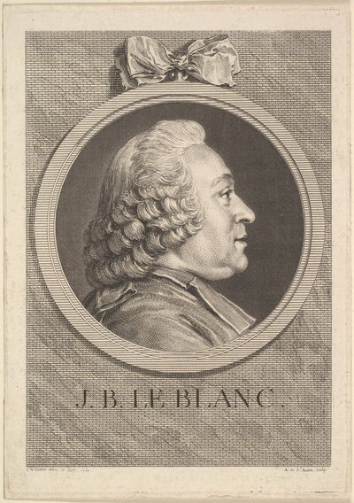 Portret van Jean-Baptiste Le Blanc door Augustin de Saint Aubin