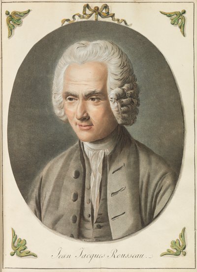 Portret van Jean-Jacques Rousseau 1712-1778, ca. 1775 door Augustin de Saint Aubin