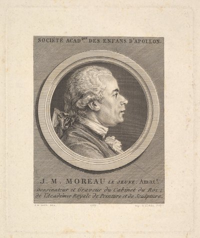 Portret van Jean-Michel Moreau, 1787 door Augustin de Saint Aubin