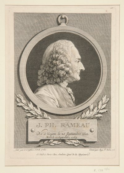 Portret van Jean-Philippe Rameau door Augustin de Saint Aubin