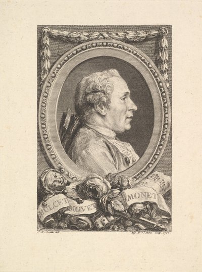 Portret van Jean Monnet door Augustin de Saint Aubin