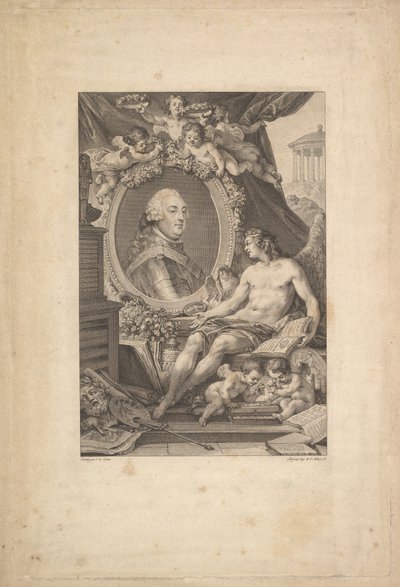 Portret van Louis-Philippe, hertog van Orléans door Augustin de Saint Aubin
