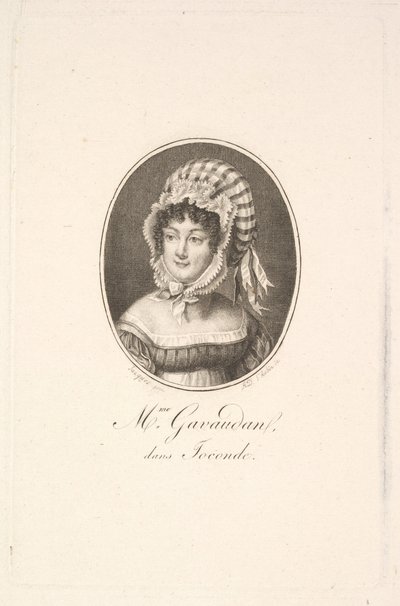 Portret van Madame Gavaudan door Augustin de Saint Aubin