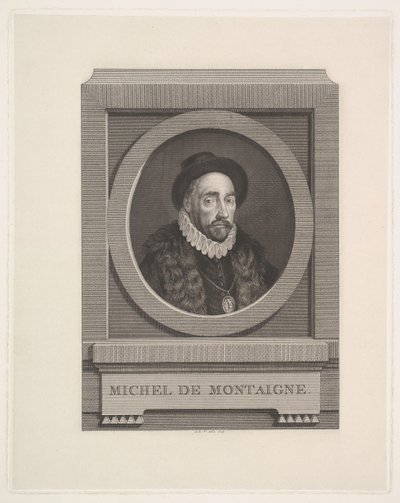 Portret van Michel de Montaigne door Augustin de Saint Aubin