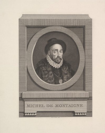 Portret van Michel de Montaigne, 1774 door Augustin de Saint Aubin