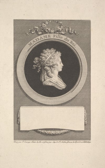 Portret van Hare Koninklijke Hoogheid Madame, Hertogin van Angoulême, dochter van Lodewijk XVI, 1791 door Augustin de Saint Aubin