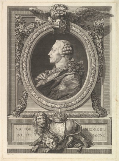 Portret van Victor Amadeus III, koning van Sardinië, 1777 door Augustin de Saint Aubin
