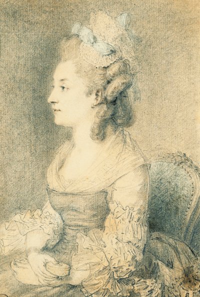 Portret van de Vrouw van de Kunstenaar door Augustin de Saint Aubin