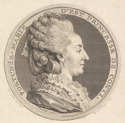 Afdruk van een Portretmedaille van Fortunée-Marie d