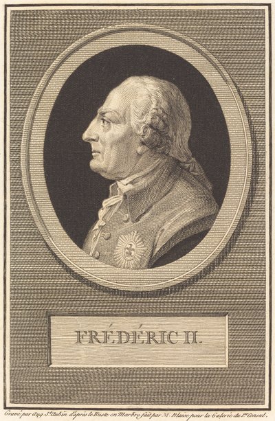 Frederik II door Augustin de Saint Aubin after Barthelemy Blaise