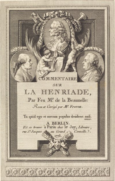 Commentaar op de Henriade door Augustin de Saint Aubin after Clément Pierre Marillier