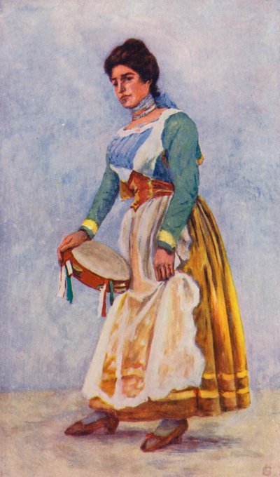Danser van de Tarantella in Sorrento door Augustine Fitzgerald