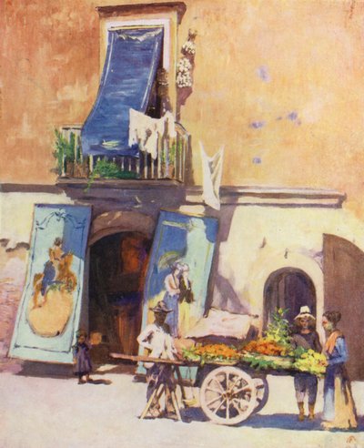 Straatscène, De Marina, Napels door Augustine Fitzgerald