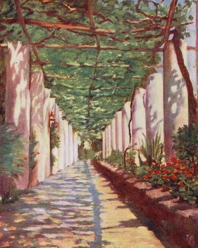 Terras van Cappucini Hotel, Amalfi, in volle zomer door Augustine Fitzgerald