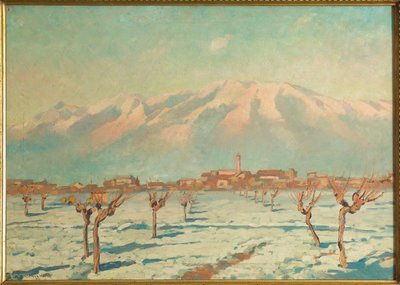 Landschap bedekt met sneeuw door Augusto Baracchi