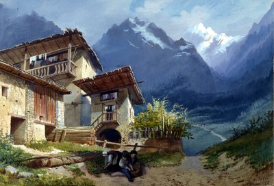 Decorontwerp voor de opera, "Linda di Chamounix" door Gaetano Donizetti, Turijn, 1875 door Augusto Ferri
