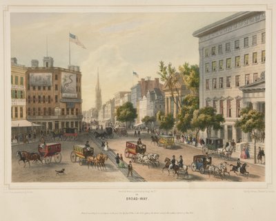 Broad-Way, uitgegeven 1850 door Augustus (after) Kollner