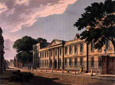 Voorkant van Emmanuel College, Cambridge, uit 