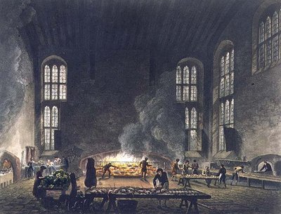 Interieur van de keuken van Christ Church, illustratie uit de 