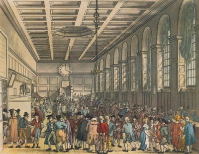 Interieur van het Douanehuis, Londen, 1808 door Augustus Charles Pugin, Thomas Rowlandson