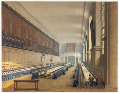 Zaal van het Christus ziekenhuis door Augustus Charles Pugin