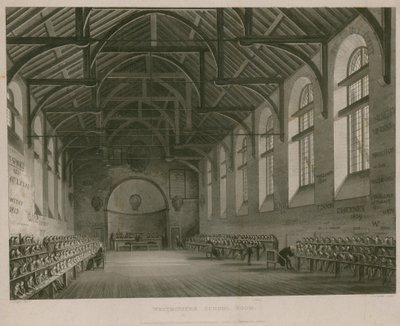 Interieur van Westminster School door Augustus Charles Pugin