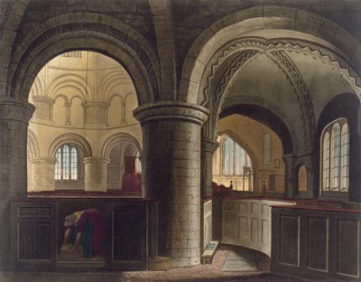 Interieur van de Heilig Grafkerk, Cambridge, uit 